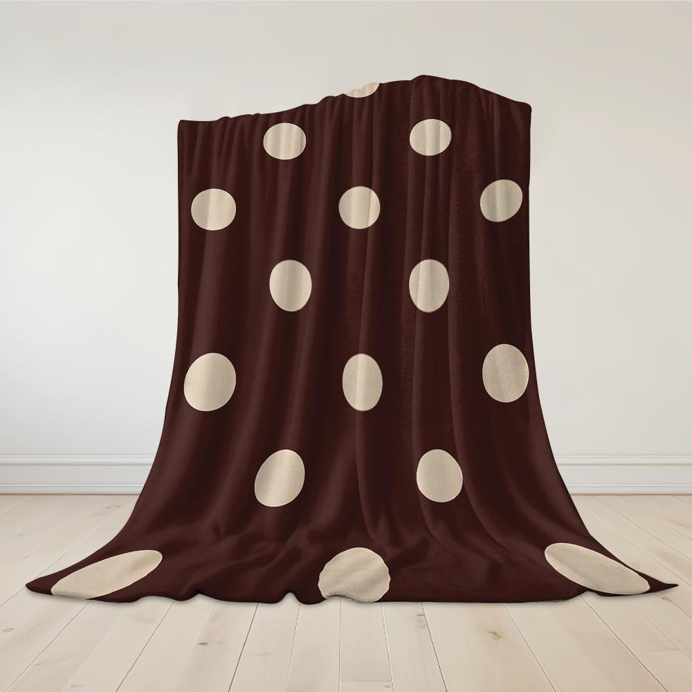 Braun mit beigen Punkten Flanelldecke Warm Weich Halloween Weihnachten Sofa Warm Gemütlich Dekoratives Dekor Geschenk für Alle Jahreszeiten
