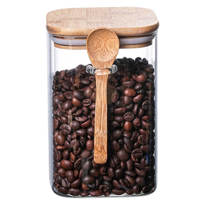 652F Minimalists Designs Acrylic Storage Jar with Lid Airtights Seal for Coffee Snacks