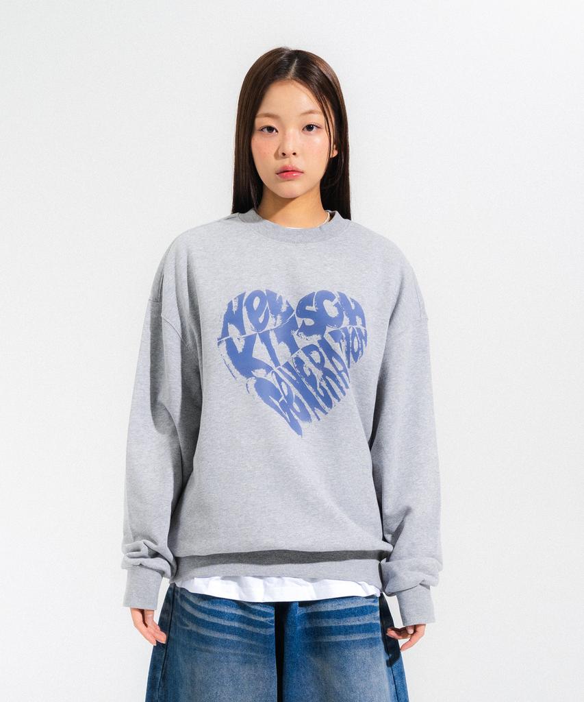 NEWKITSCH Vint Heart Logo Sweatshirts (Melange)