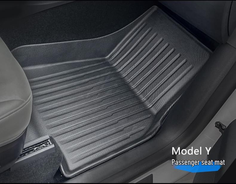2022 Tesla Model Y TPE Non-Slip Wear-Resistant Foot Pads: 5/7-Seat Front & Rear Trunk Mats