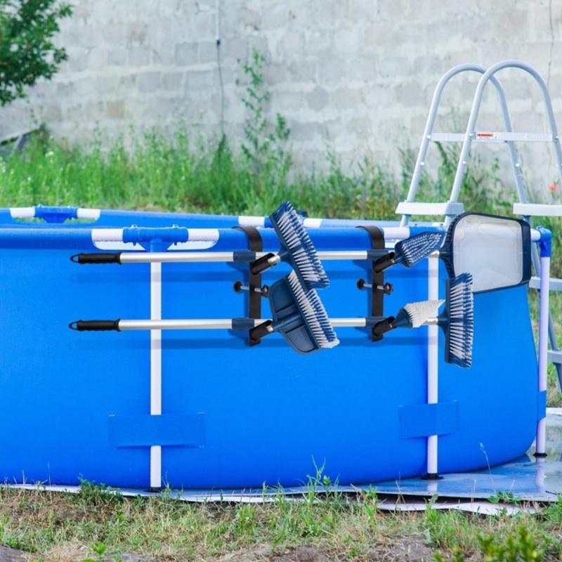 Flexible Pool Hangers Set Of 2 Strong Metallic Suspension clamps For Swimming Pool Accessories And Maintenance Equipment