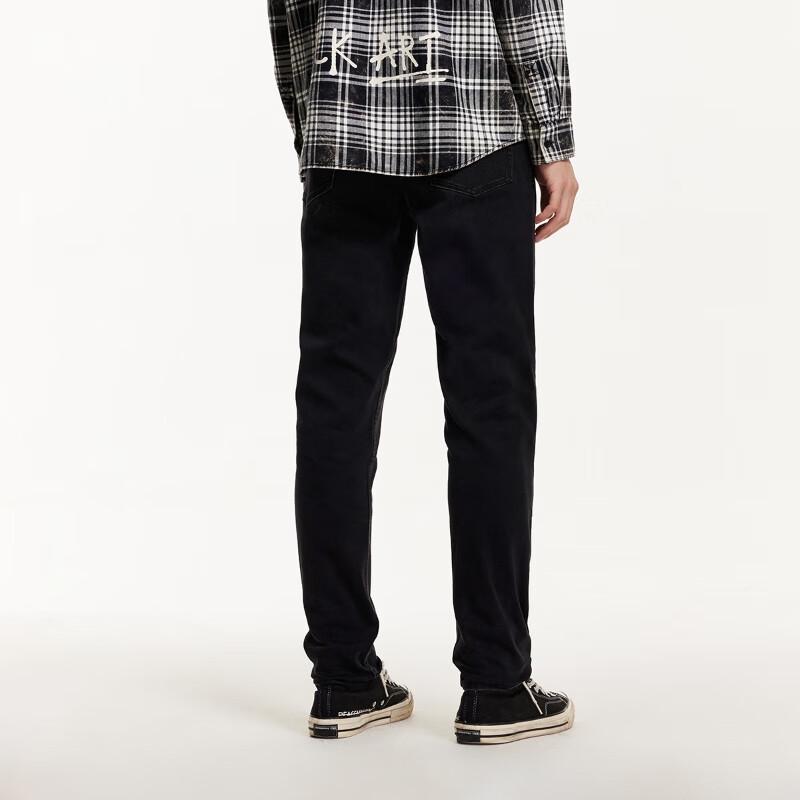 JACK&JONES Men's Slim Fit Washed Black Denim Jeans