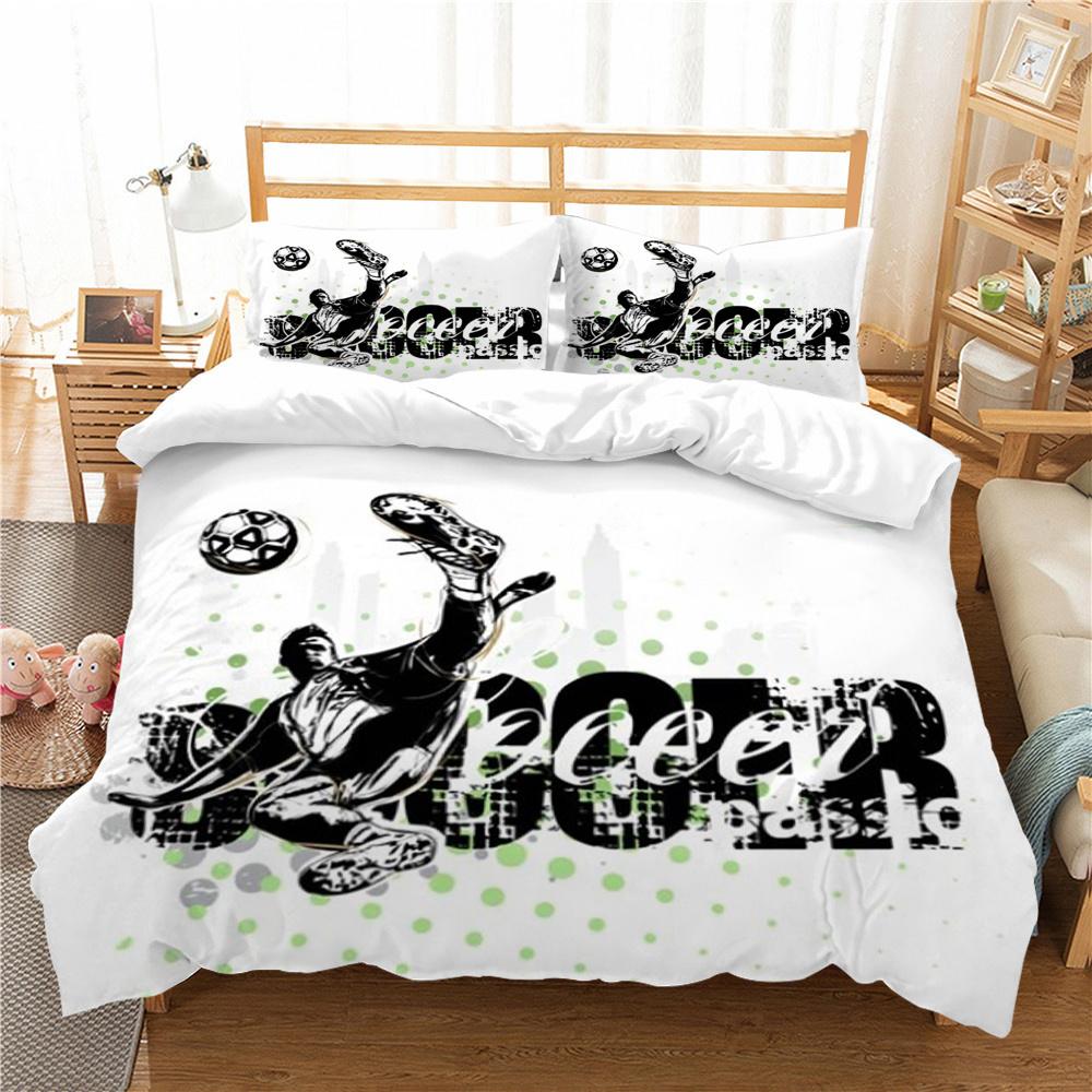 Bettbezug, Fußball-Bettbezug, Anzug, Frau, Mann, weiche Heimtextilien, Einzelbett, Doppelbett, coole Bettwäsche-Sets