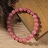 Festive Gifts Sweet Pink Rose Quartz Crystal Beaded Bracelet Fashion Jewelry For Women Daily Wear Stylish And Easy To Match Accessory
