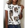 Summer Cartoon Print Oversized T-Shirt Loose  Tops For Women