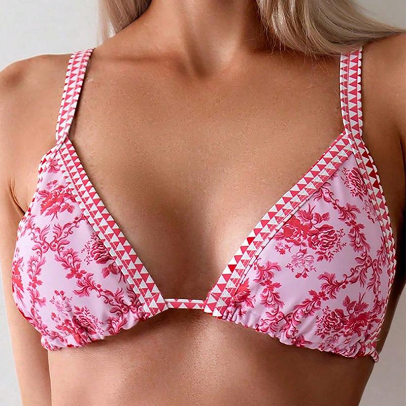 TS JYL-SW123 Printed Bikini Top, Stylish Comfortable Swimwear For Hot Spring L
