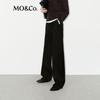 MO&Co. Women's Wool Blend Wide-Leg Trousers