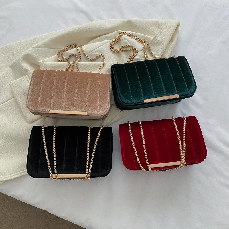 Trend Velvet Crossbody Bags Fashion Simple Handbags Casual Shoulder Bag