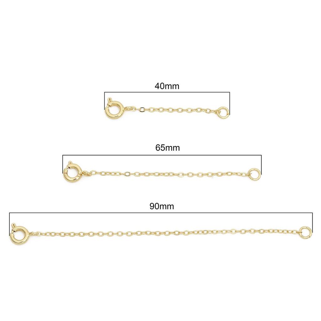 Copper Brass Necklace Extension Chain Bulk Bracelet Extended Chains Tail Extender With Snap Spring Clips For DIY Jewelry Making
