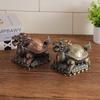 Dragon Turtle Ashtray for Home Living Room with Lid, Dust-proof, Antique Bronze Color, Vintage Style Ashtray