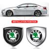 1Pcs 3D Metal Auto Door Shield Emblem Car Body Badge Sticker Styling For Skoda Octavia MK2 MK3 2 3 A7 Fabia Karoq Kodiaq Superb Rapid Kamiq