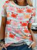 2026 New Summer Women's Wear Japanese Beauty Printed Ladies T-shirt Round Neck Short Sleeve Street Casual Daily Basic Tops