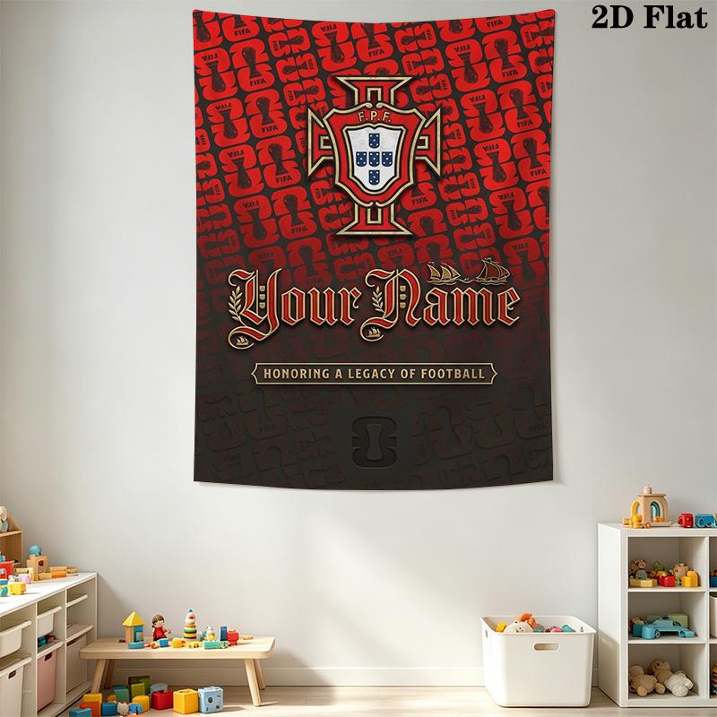 Name Custom PORTUGAL Wall Tapestry Aesthetic Wall Hanging Printed Fabric Blanket Decorative Tapestries for Bedroom Living Room Home Decor