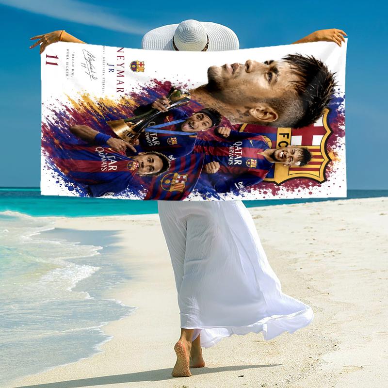 1pc Brazilian Football Celebration Microfiber Quick Dry Beach Towel Absorbent Soft Oversized Sand Free Towel for Travel Pool Gym Swimming Yoga 20a103