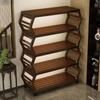 Solid Wood Installation-free Foldable Flower Rack Movable Storage Rack Indoor Living Room Multi-functional Shoe Rack Bookshelf