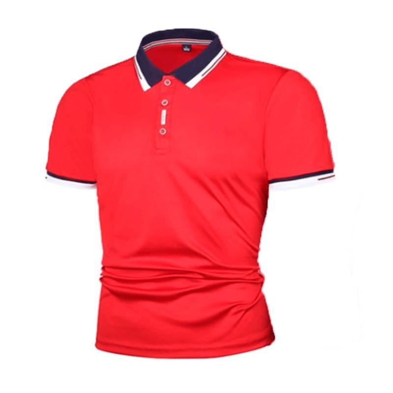 Summer Men's Patchwork Contrasting T-shirt Men's Youth Sports Fashion Short Sleeved Polo Shirt
