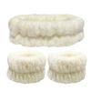 Plush Flannel Absorbent Wristbands & Splash-Proof Headband Set