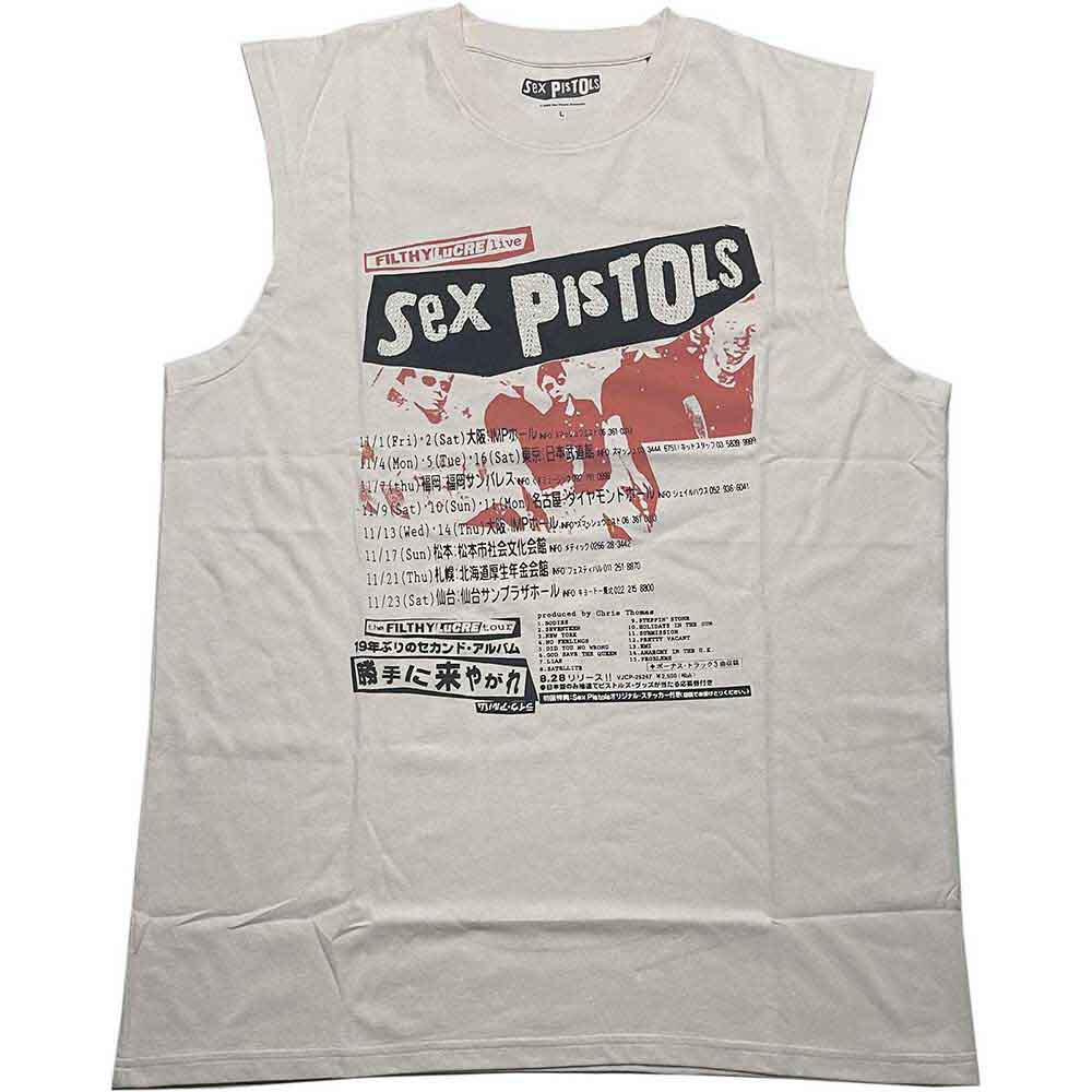 Sex Pistols - Filthy Lucre Japan - Embellished Natural Tank t-shirt Unisex T-Shirt XXL