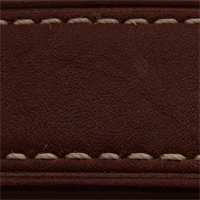 Bracelet montre - MY-MONTRE - Style Panerai 20mm - Cuir de veau - Marron foncé - Rembourré 4,4mm