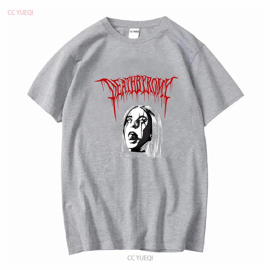 Deathbyromy Black Large T Shirt long or short sleeves vintage Washed Slightly Casual Versatile streetwear homme Stylish