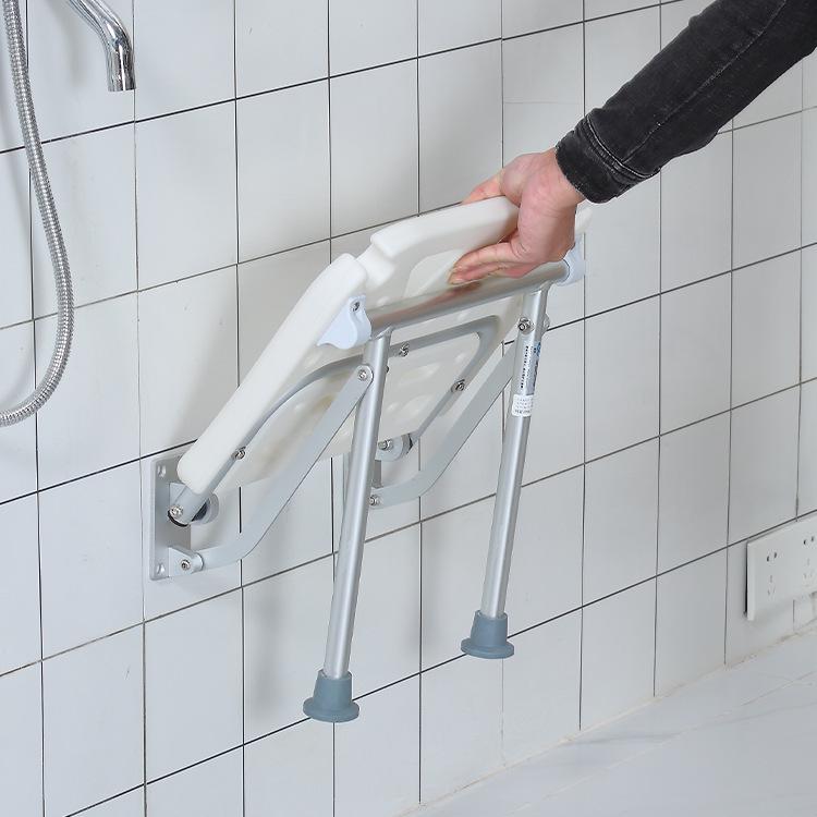 Wall-Mounted Folding Shower Stool for Small Spaces - Ideal for Elderly and Pregnant Women