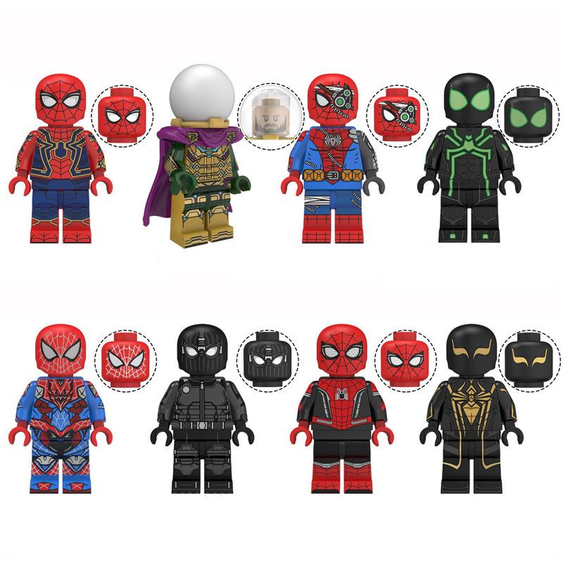 Figura de Spider-Man de Bloques de Construcción Mini Ladrillos Juguete de Construcción Modelo Adorno de Escritorio para Niños Regalo