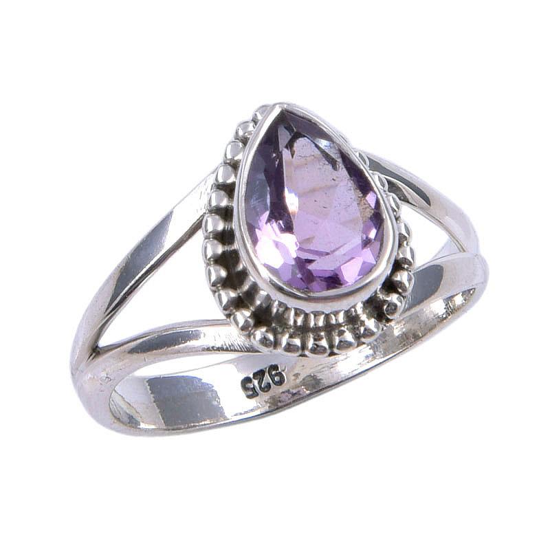 Natural Pink Amethyst Gemstone Handmade 925 Sterling Silver Ring Size 6.5 o2E42