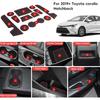 Auovo Cup Holder Ert Door Liners Compatible With Toyota Corolla Hatchback Accessories -2025 2026 Car Console Cup Holder Door Pocket Mats Pads For