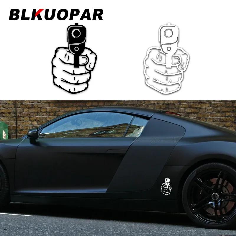 BLKUOPAR The Pistol Is Aimed At You Killer Hand Decal Graphics Creative Windshield Fuel Tank Cap Car Stickers Car Accessories