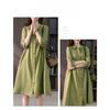 Elegant Linen Shirtdress Design for A Slim Solid Color Dress for Spring and Fall