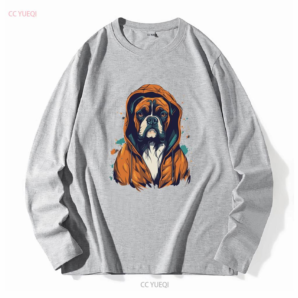 Boxer T Shirt Dog Cool Animal Owner Mom Dad Long or Short Sleeves Vintage Washed Breathable Casual Graphic Comfortable Stylish