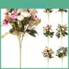 Elegant 1 Bunch 12 Heads High Realistic Artificial Tea Roses Perfect For Wedding Decorations And Events