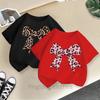 Neues Sommer-T-Shirt für Mädchen Kinder Kurzarm Cartoon Aufdruck Westlicher Stil Oberteil Lockerer Schnitt für Mädchen