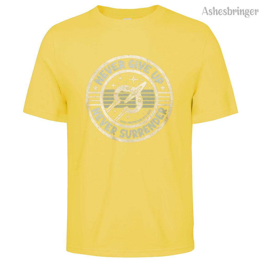 Mens Cotton Never Give Up, Never Surrender! Graphic T Shirt On Unisex Street Casual Style Tee for Men and Women