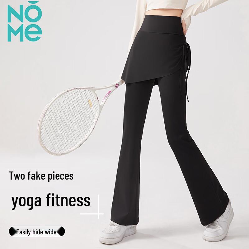 NOMe Women s Flared Yoga Pants with Skirt Overlay XL чёрный