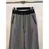 Winter Thick Sickle Pants Women High Waist Streetwear Patchwork Straight Pants Y2K Loose Casual Drawstring Wide Leg Trousers
