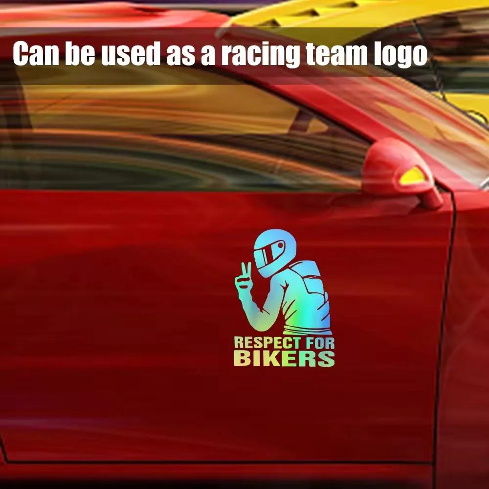 Vinyl 3D Motorcycle Reflector Sticker Respect Biker Sticker for Car Motorbike Decoration Sticker Waterproof Moto Stickers Decals