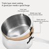 Stainless Steel Butter Warmer Flat Bottom Milk Pot With Double Diversion Mouth Hanging Hole For Chocolate 350ML