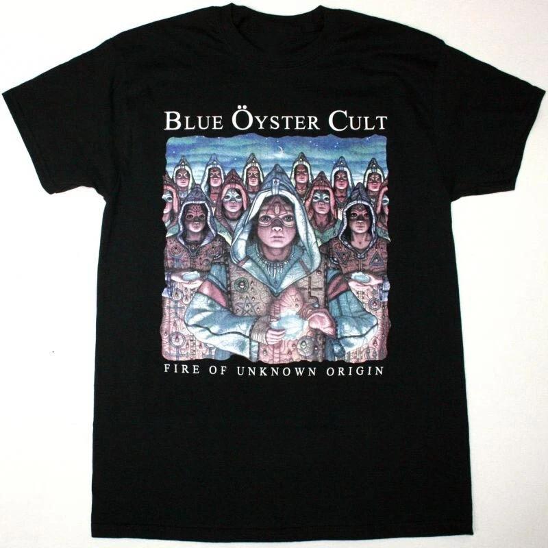 BLUE ÖYSTER CULT FIRE OF UNKNOWN ORIGIN Cotton Black S-5XL Unisex Shirt M