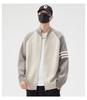 2025 Men's Stand Collar Color Block Cardigan: Trendy Wool Jacket for Spring, Autumn, Winter