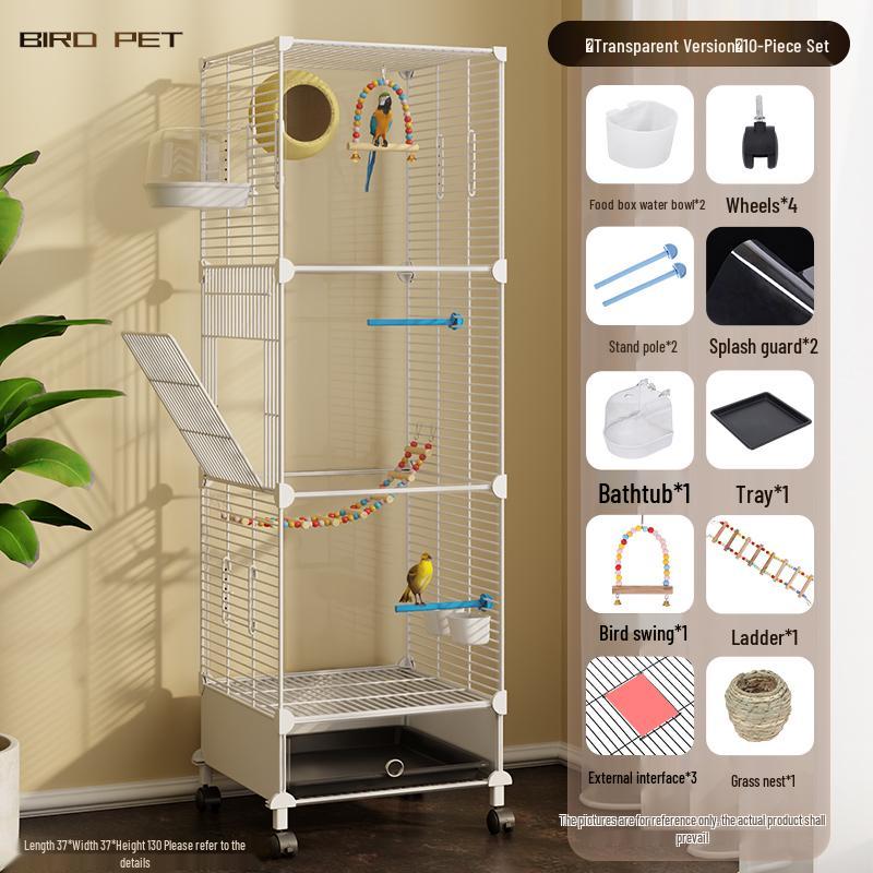 Luxury Large Bird Cage for Cockatiels, Budgerigars, Parrots with Breeding Box
