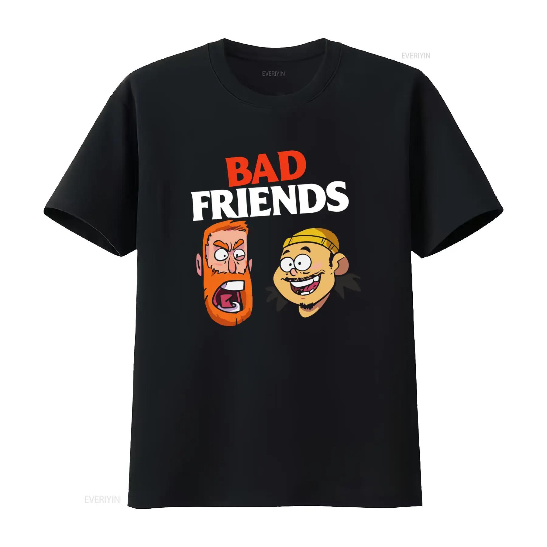 

NWT Bad Friends Funny Two Man Angry Comedy Print T Shirt for Men Available in Long or s vintage Washed Stylish Stretched - Me... S разноцветный