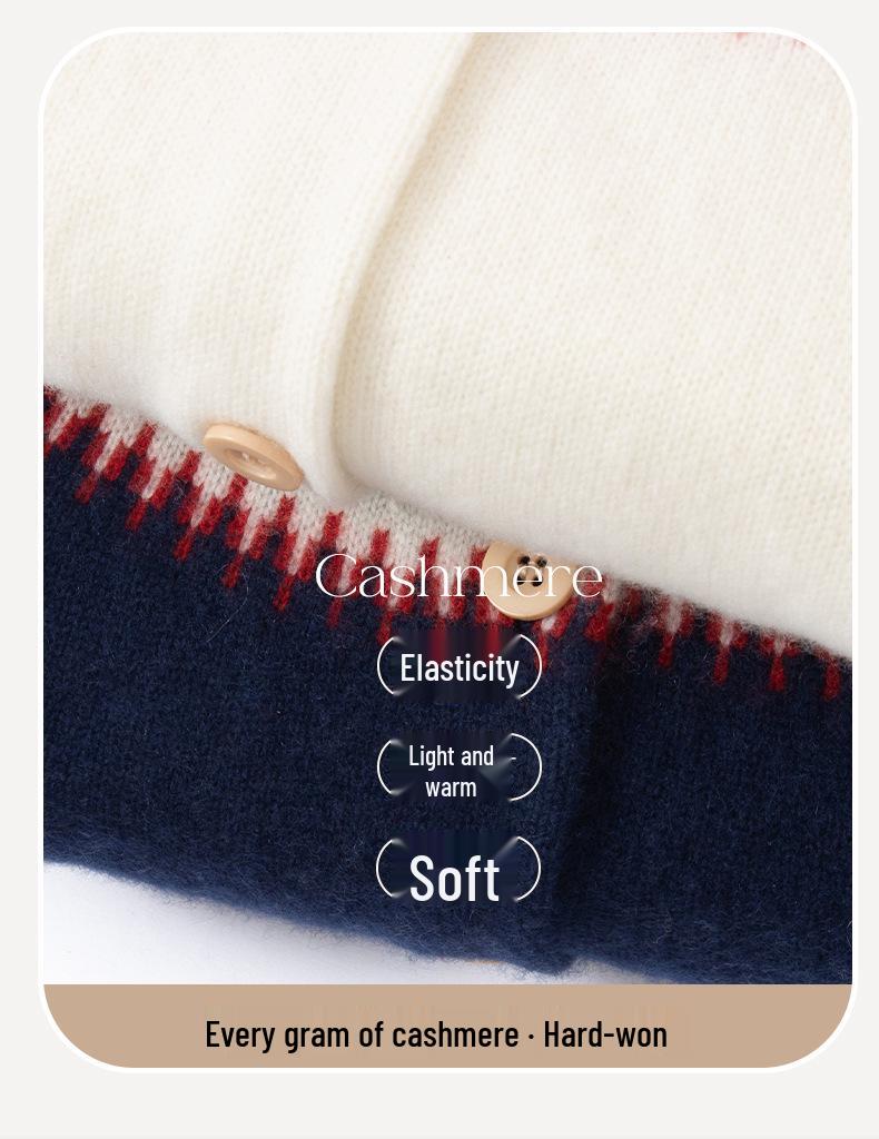 Ethnic Jacquard Round Neck Knit Cardigan - Women's Casual Sweater Top (2025)