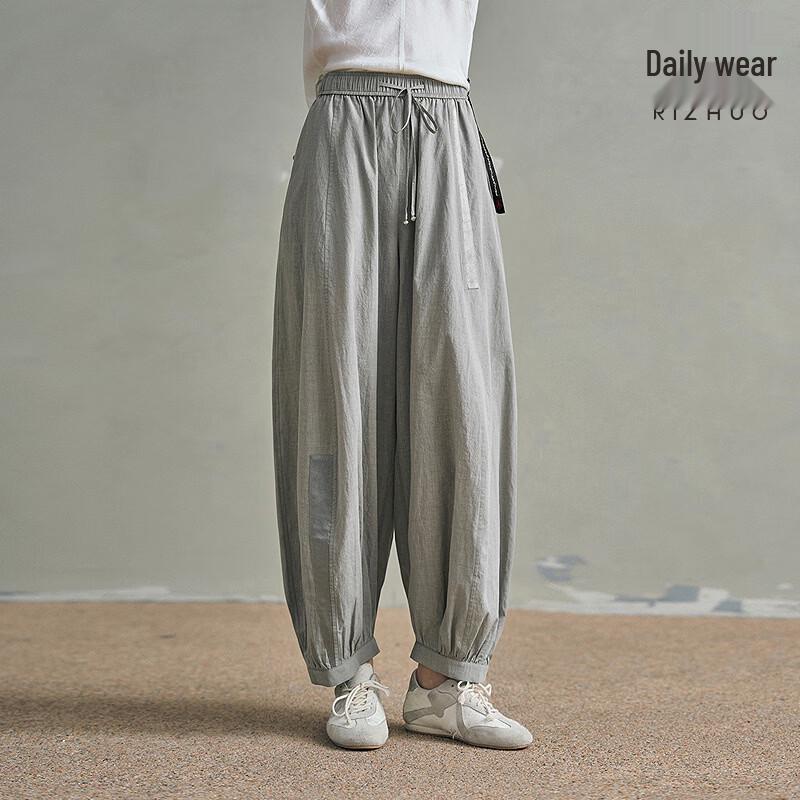 Rizhuo Women s Pure Cotton Cropped Lantern Pants XL