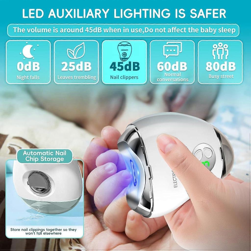 2 in 1 Electric Polishing Automatic Nail Clippers, 3 Speeds LCD Digital Display, USB Rechargeable Safety Fingernail Trimmer for Baby, Kids, Seniors, C