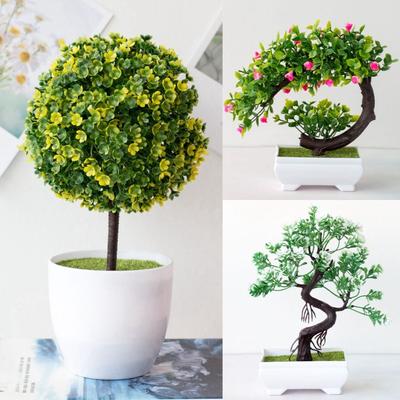 Pot New Artificial Plants Bonsai Creative Snowball Small Tree Potted Desk Ornaments Garden Simulation Fake Flowers