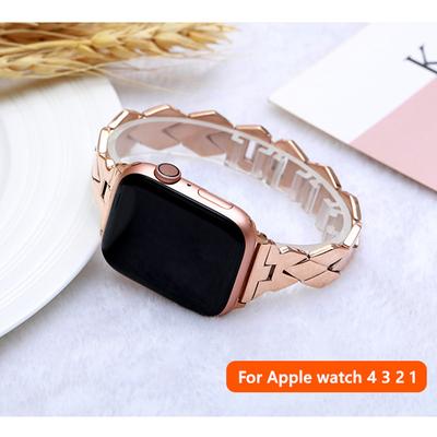 Stainless Steel Strap for Apple Watch Band 40mm 44mm 45mm 41mm 38mm 42mm Rhombic Metal Bracelet Iwatch Series 3 4 5 Se 6 7 Band