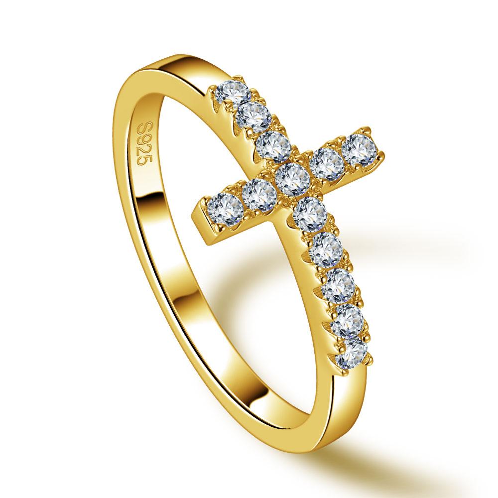 

M-JAJA Moissanite Cross Wedding Band Hoop Earrings S925 Silver for Women Gold Plated Fine Jewelry Set Party Gifts 4&S925 Sterling Silver