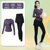 Back Pocket Mobile Phone Running Sports Suit Women's Autumn Quick-drying Fitness Top High-end Yoga Clothes Long Sleeves