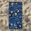 Coastal Seashell & Marine Life Pattern Beach Towel, Soft Durable Quick-Drying, Ideal For Summer Beach, Swimming & Camping